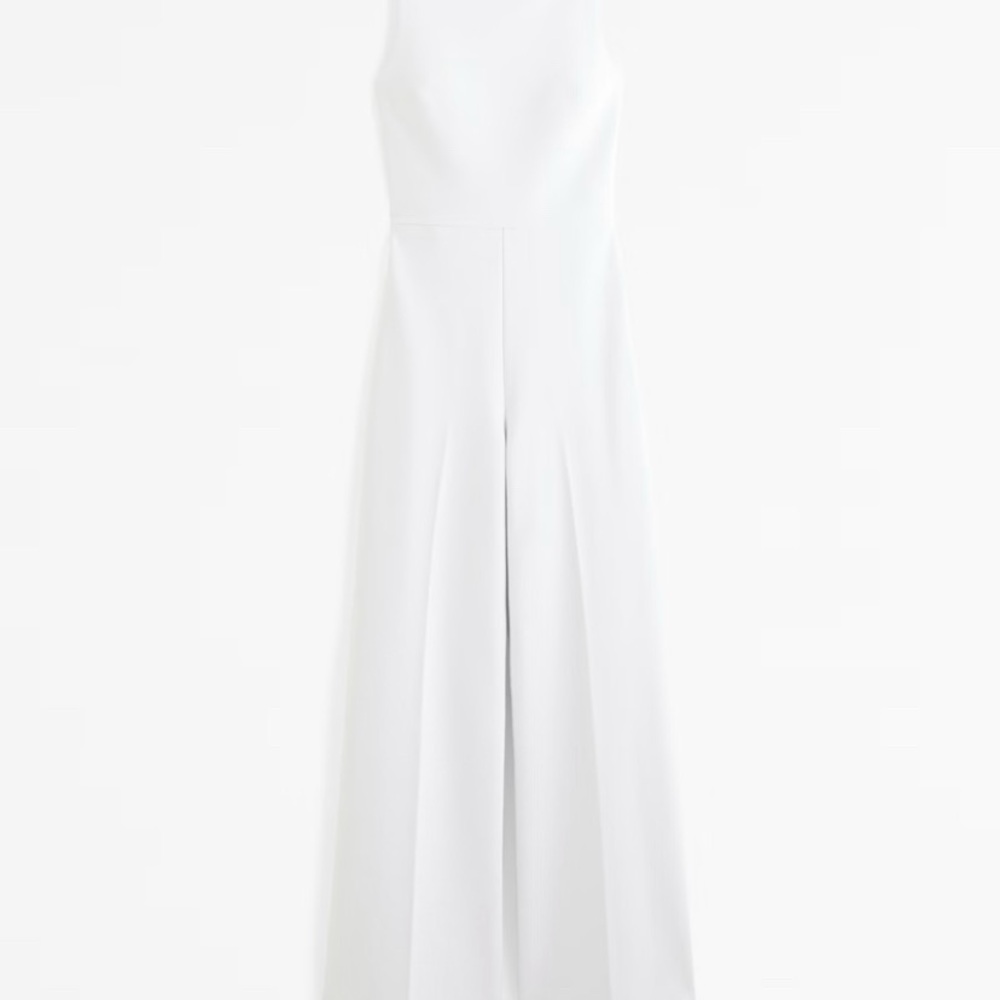 Abercrombie & Fitch White Wide-Leg Jumpsuit